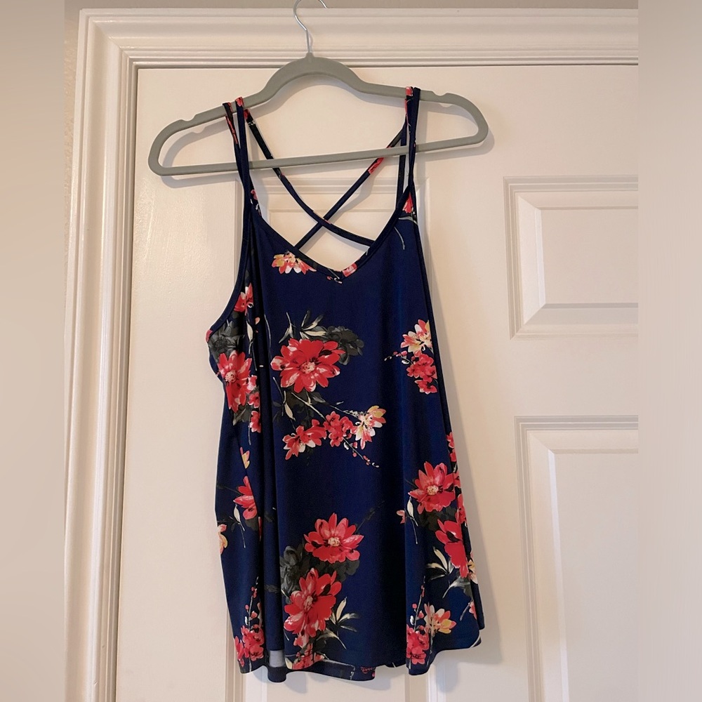 Strappy floral tank top, XL